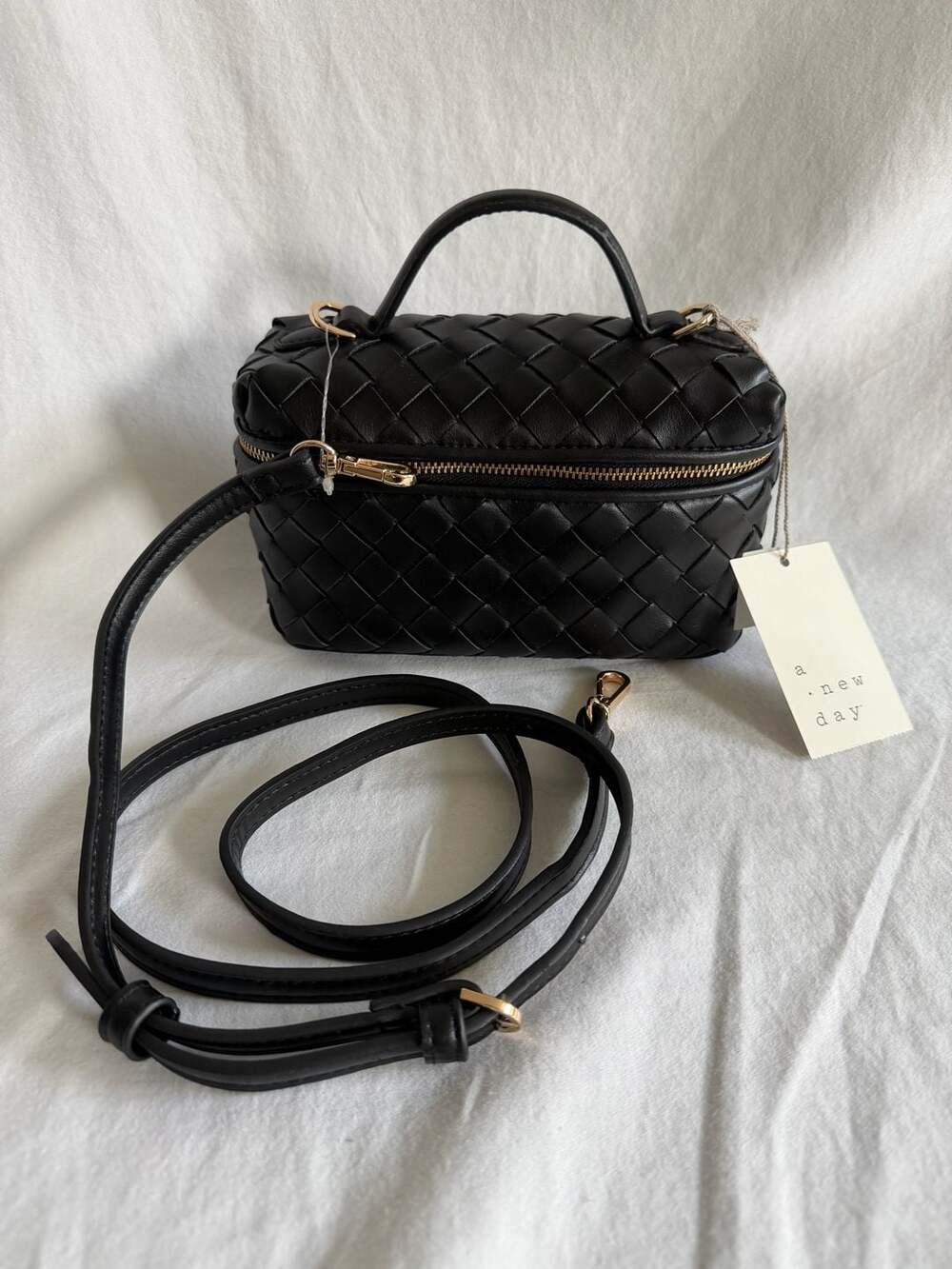 A New Day Woven Vanity Crossbody Bag Black - Picture 3 of 4
